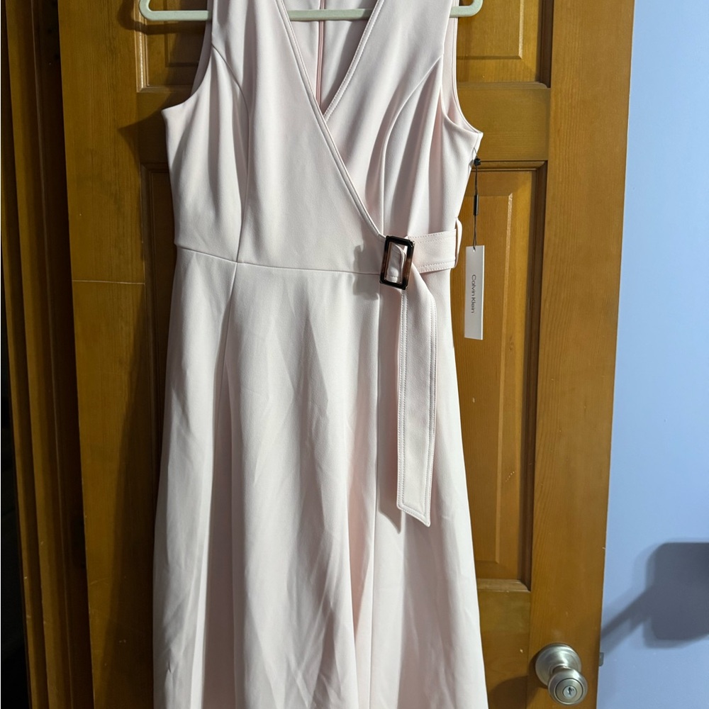 Chic Pastel Pink Wrap Dress